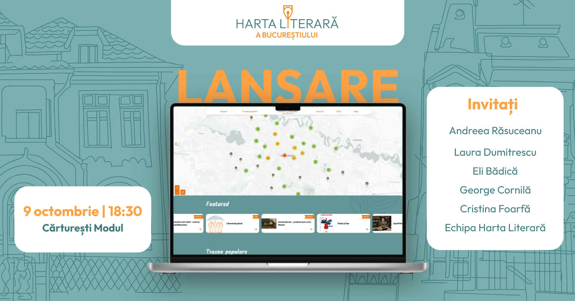 Se lansează Harta Literară, proiectul care pune cărțile pe harta interactivă a orașului!